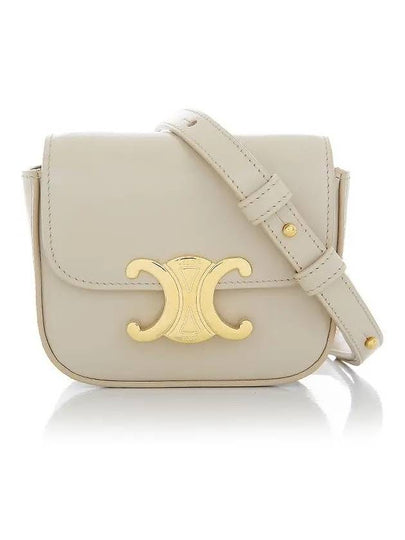 Triomphe Small Shiny Calfskin Cross Bag Pale Beige - CELINE - BALAAN 2