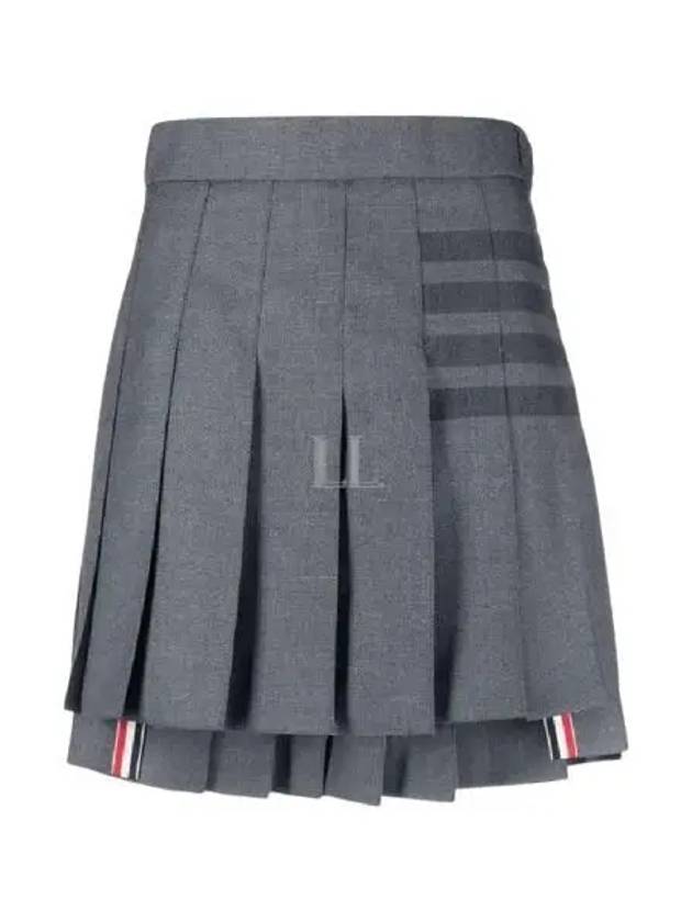 Women's 4 Bar Stripe Pleats Skirt Grey - THOM BROWNE - BALAAN 2