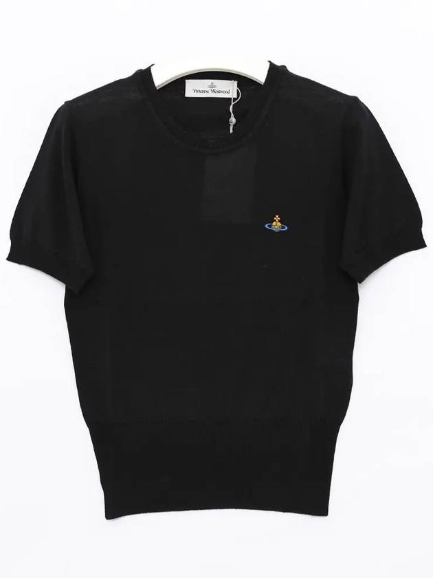 ORB Logo Short Sleeve Knit Top Black - VIVIENNE WESTWOOD - BALAAN 4