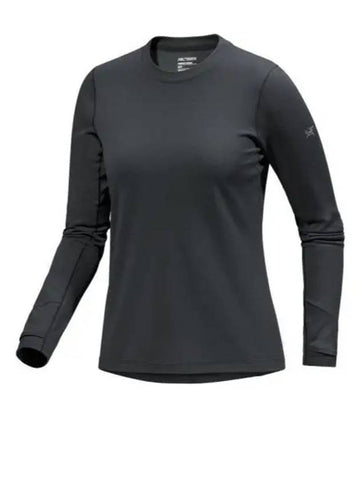 Taema Thermal Crew Neck Long Sleeve T-Shirt Black Heather - ARC'TERYX - BALAAN 1