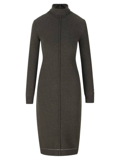 Cashmere Midi Dress Dark Green - FENDI - BALAAN 2