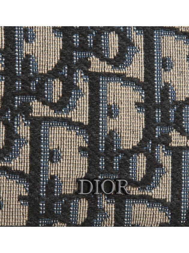 Oblique Jacquard Grained Leather Card Wallet Black - DIOR - BALAAN 4