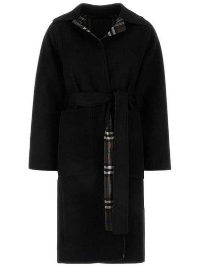 Check Reversible Tunbridge Wrap Wool Single Coat Black - BURBERRY - BALAAN 2