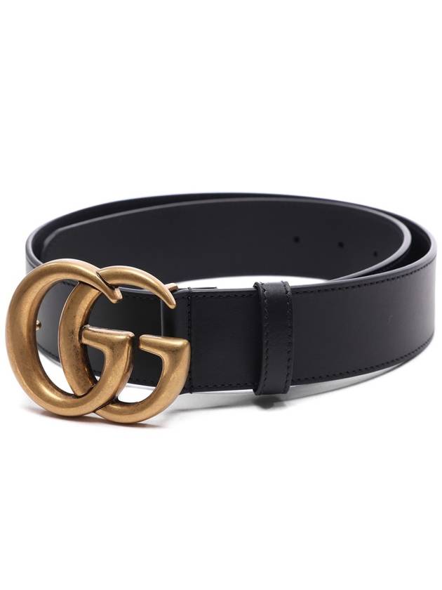 GG Marmont Buckle Leather Belt Black - GUCCI - BALAAN 4