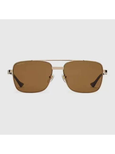 Square Frame Sunglasses Gold Tone Metal Boutique 755269I33308023 - GUCCI - BALAAN 1