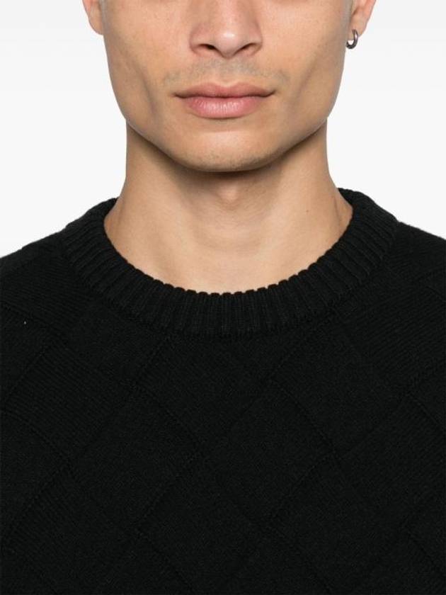 Intrecciato Crew Neck Knit Top Navy - BOTTEGA VENETA - BALAAN 6