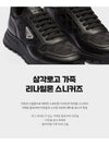 Leather Re-Nylon High Top Sneakers Black - PRADA - BALAAN 5