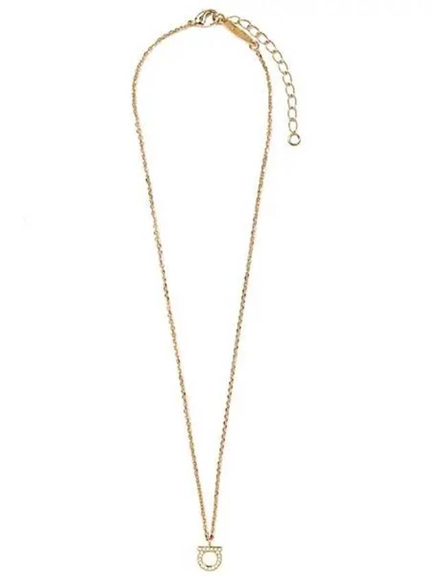 Gancini Crystal Necklace Gold - SALVATORE FERRAGAMO - BALAAN 3