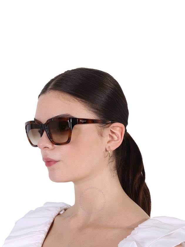 Eyewear Logo Square Sunglasses Havana - SALVATORE FERRAGAMO - BALAAN 3