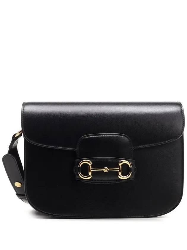 Horsebit 1955 Leather Shoulder Bag Black - GUCCI - BALAAN 1