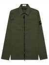 Stretch Cotton Gabardine Over Long Sleeve Shirt Green - STONE ISLAND - BALAAN 2