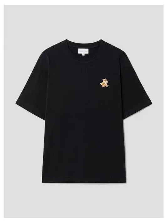 Women s Speedy Fox Patch Comfort T Shirt Black Domestic Product - MAISON KITSUNE - BALAAN 1