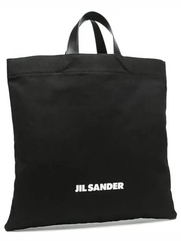 Logo Print Square Canvas Tote Bag Black - JIL SANDER - BALAAN 2