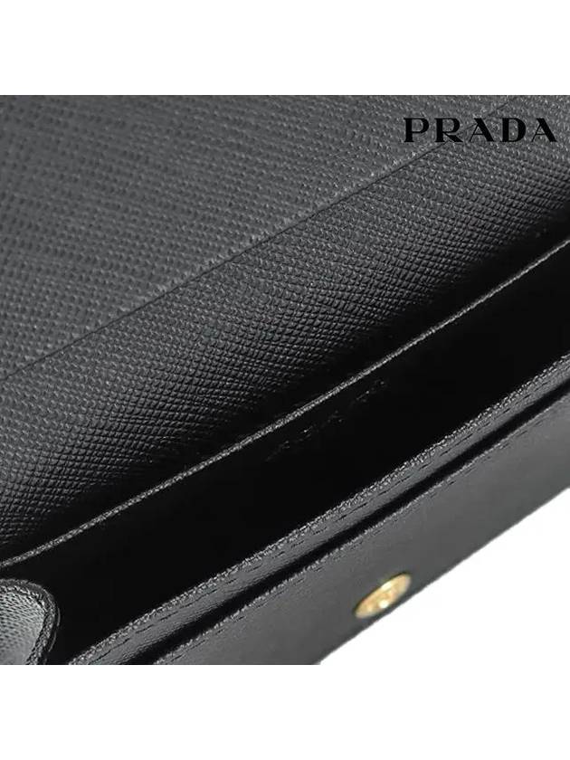 Saffiano Leather Triangle Logo Card Wallet Black - PRADA - BALAAN 5