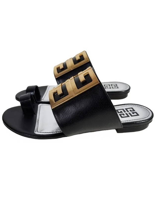 Logo Slides Slippers Black - GIVENCHY - BALAAN 1