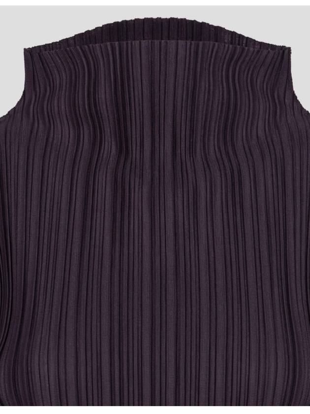 Pleats Please Soft High Neck Long Sleeve Top Blouse Dark Purple JK934 Deep November 23 Monthly - ISSEY MIYAKE - BALAAN 6