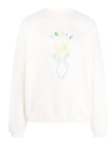 Le Sweatshirt Pot de Fleurs BSW117CO001 CREAM flower embroidery sweatshirt - DROLE DE MONSIEUR - BALAAN 1