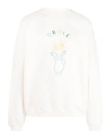 Le Sweatshirt Pot de Fleurs BSW117CO001 CREAM flower embroidery sweatshirt - DROLE DE MONSIEUR - BALAAN 1