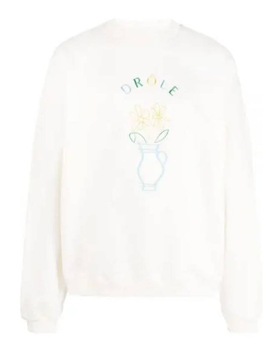 Le Sweatshirt Pot de Fleurs BSW117CO001 CREAM flower embroidery sweatshirt - DROLE DE MONSIEUR - BALAAN 1