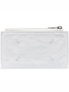 Wrinkle Smooth Leather Two-tone Zipper Card Wallet White - MAISON MARGIELA - BALAAN.