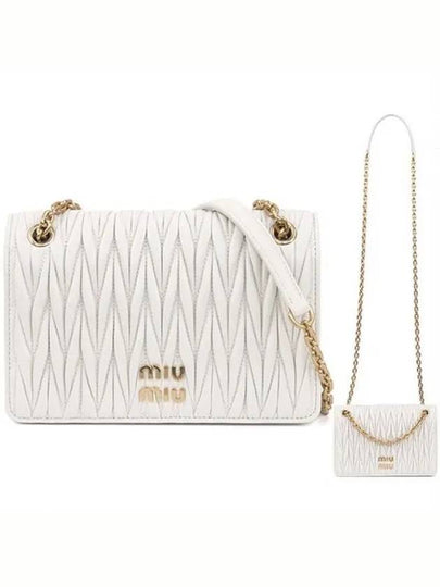 Matelasse Nappa Leather Mini Bag White - MIU MIU - BALAAN 2