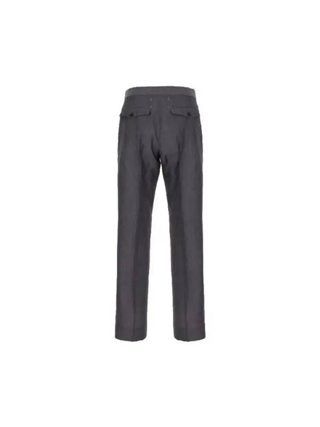 Tapered Pleats Detailed Straight Pants Grey - MAISON MARGIELA - BALAAN 3