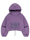 Crop Sweatshirt Big Pocket Hoodie Dark Purple - OFFGRID - BALAAN 5