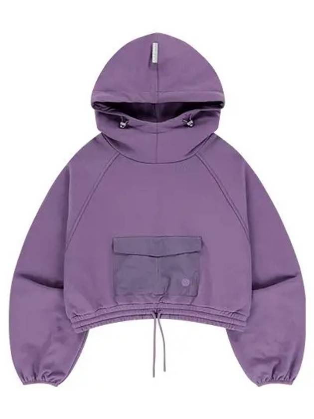 Crop Sweatshirt Big Pocket Hoodie Dark Purple - OFFGRID - BALAAN 5