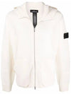 Shadow Project Mesh Stitch Nylon Wool Zip Up Hoodie White - STONE ISLAND - BALAAN 2