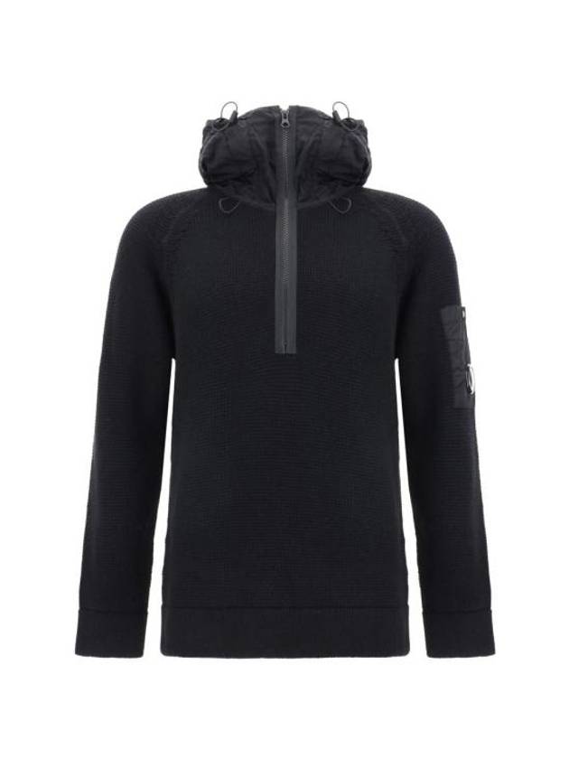 Lens Detail Knit Hoodie Black - CP COMPANY - BALAAN 2