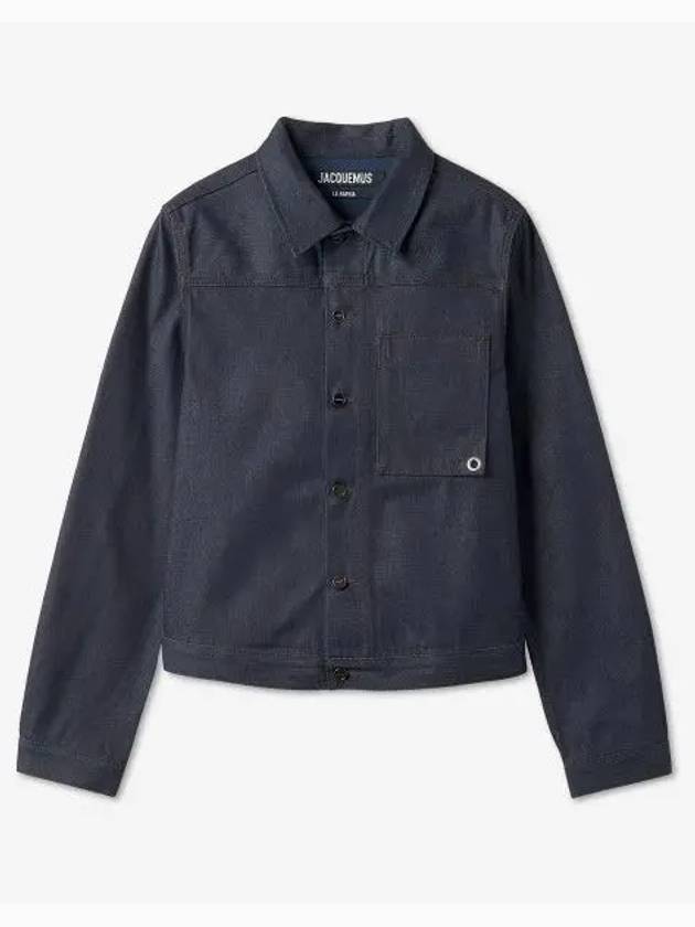 La Veste De Nimes Jao Boxy Denim Jacket Navy Brown - JACQUEMUS - BALAAN 2