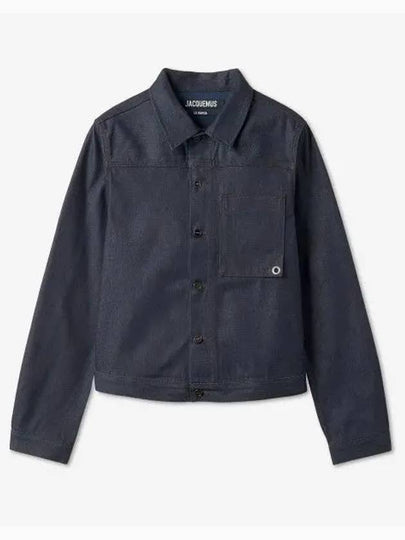 La Veste De Nimes Jao Boxy Denim Jacket Navy Brown - JACQUEMUS - BALAAN 2