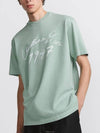 Handwriting Logo Short Sleeve T-Shirt Blue - DIOR - BALAAN 3