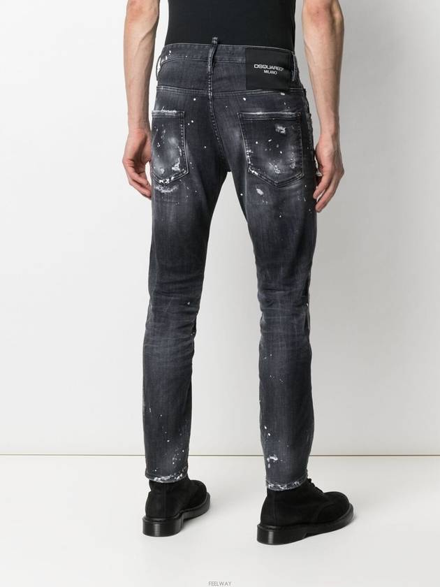 white painting front zipper cool guy denim jeans gray - DSQUARED2 - BALAAN.