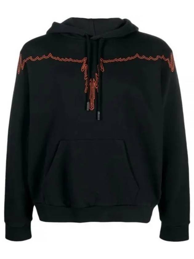 Stitch Wings Regular Hoodie Black - MARCELO BURLON - BALAAN 2