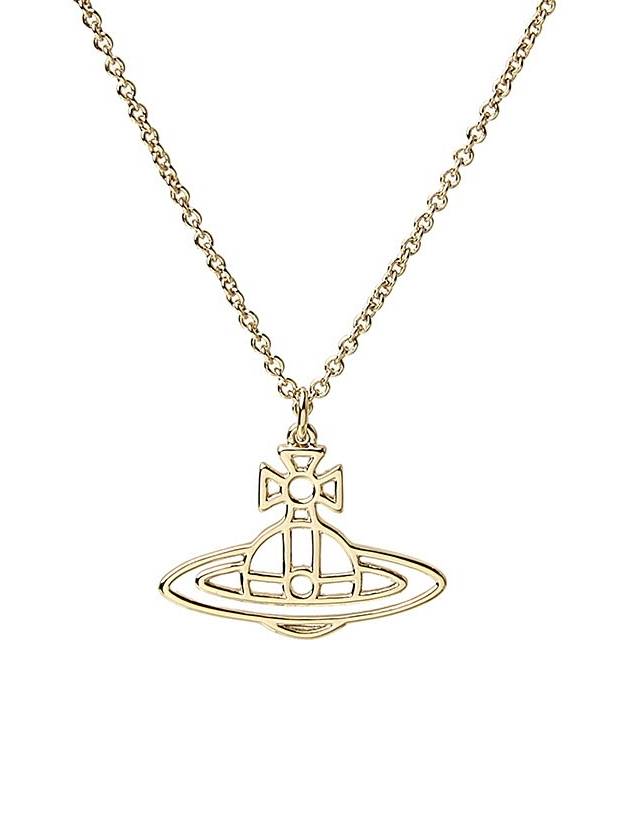 Women's Thin Line Short Flat ORB Pendant Necklace Gold - VIVIENNE WESTWOOD - BALAAN 5