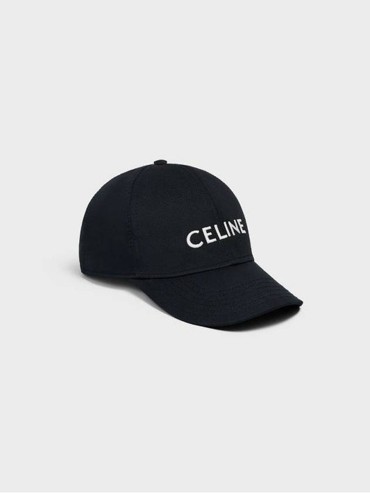 Embroidered Logo Cotton Ball Cap Black - CELINE - BALAAN 2