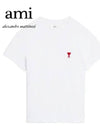 Small Heart Logo Short Sleeve T-Shirt White - AMI - BALAAN 2