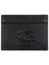 Pegasus Motif Embossed Leather Card Holder Black - ETRO - BALAAN 2