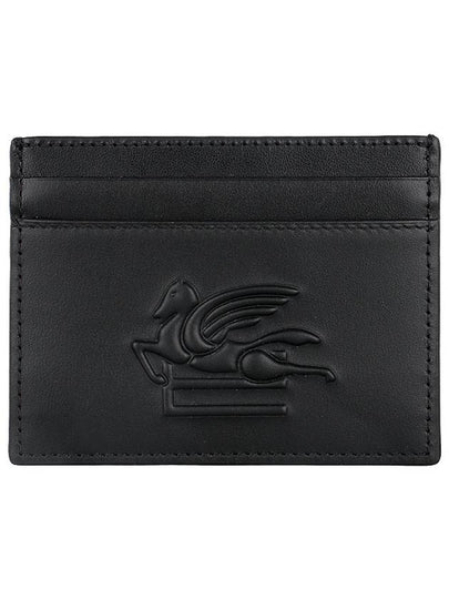 Pegasus Motif Embossed Leather Card Holder Black - ETRO - BALAAN 2