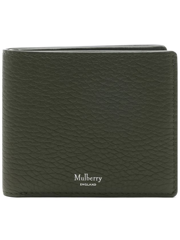 Men's Embossed Logo Calf Leather Half Wallet Dark Green - MULBERRY - BALAAN 2