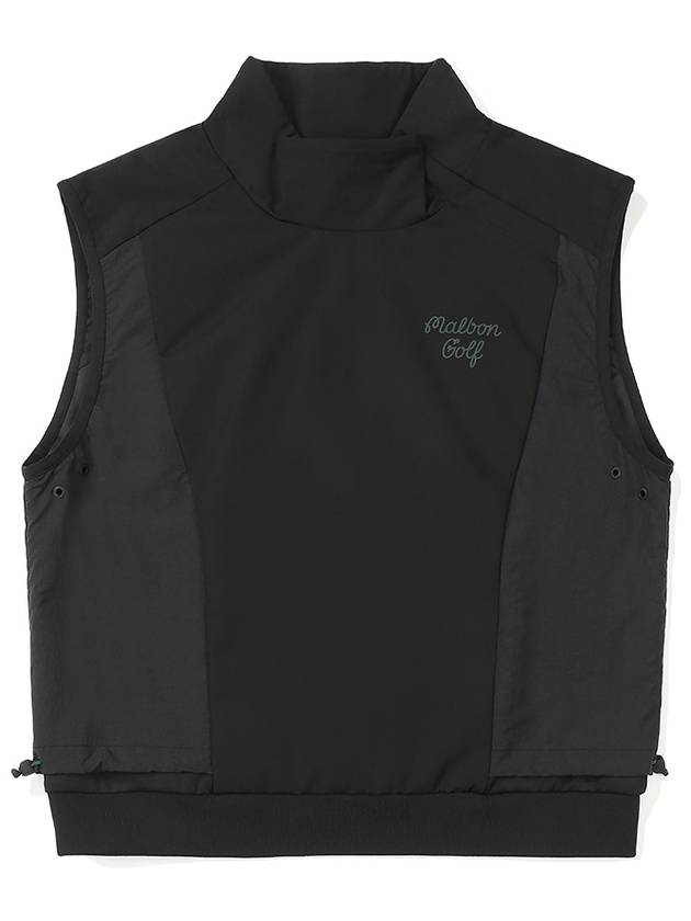 Utility performance woven vest BLACK WOMAN - MALBON GOLF - BALAAN 1