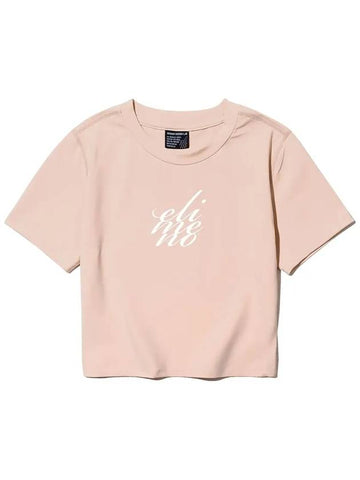 EL Breath Logo Crop Short Sleeve T-Shirt Pink - ELIMENO - BALAAN 1