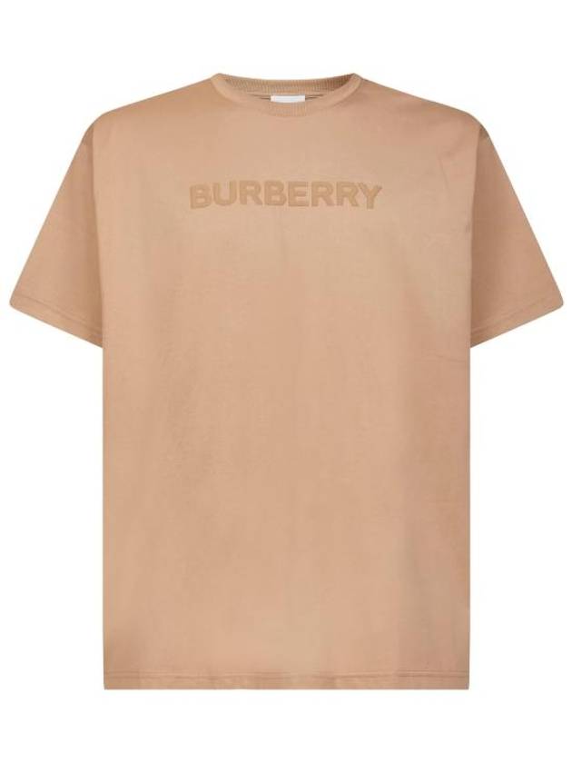 Oversized Logo Short Sleeve T-Shirt Camel - BURBERRY - BALAAN 2