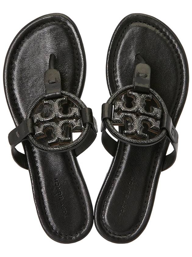 Women's Miller Leather Flip Flops Black - TORY BURCH - BALAAN 3