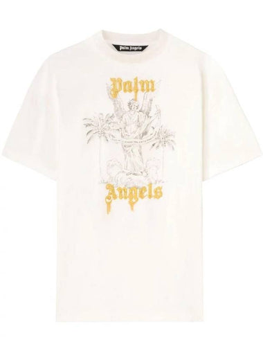 Palm Angels logo print cotton T shirt - PALM ANGELS - BALAAN 1