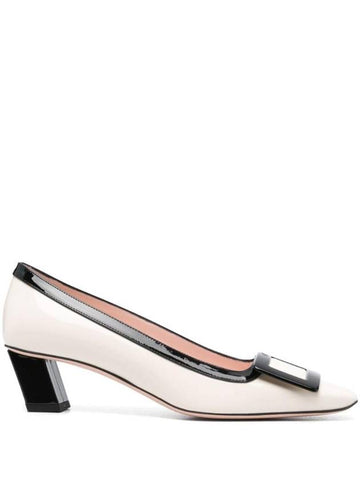 Belle Vivier Patent Leather Pumps Black White - ROGER VIVIER - BALAAN 1