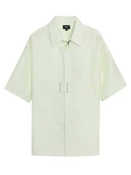 FF Logo Monogram Silk Short Sleeve Shirt Green - FENDI - BALAAN 2