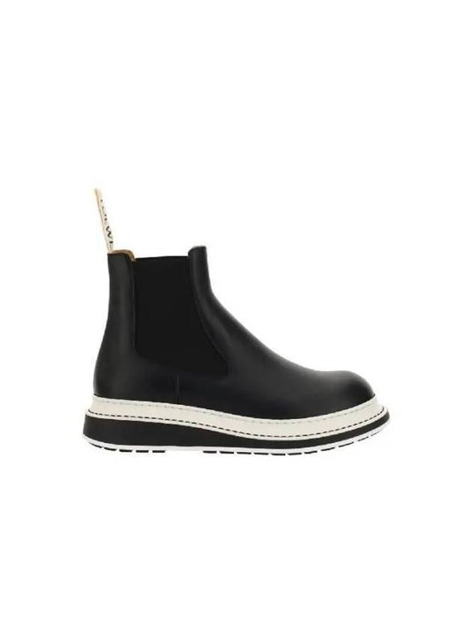 Logo Tab Calfskin Chelsea Boots Black - LOEWE - BALAAN 2