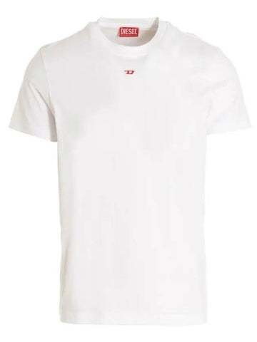 Men's T Diego D Patch Short Sleeve T-Shirt White - DIESEL - BALAAN.